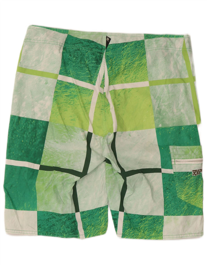 Rip Curl Herren-Badeshorts mit Grafik, groß, grün kariert, Polyester