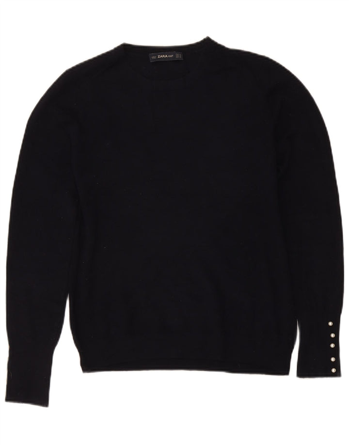 Zara Damen-Pullover mit Rundhalsausschnitt, Gr. 12, mittleres Marineblau