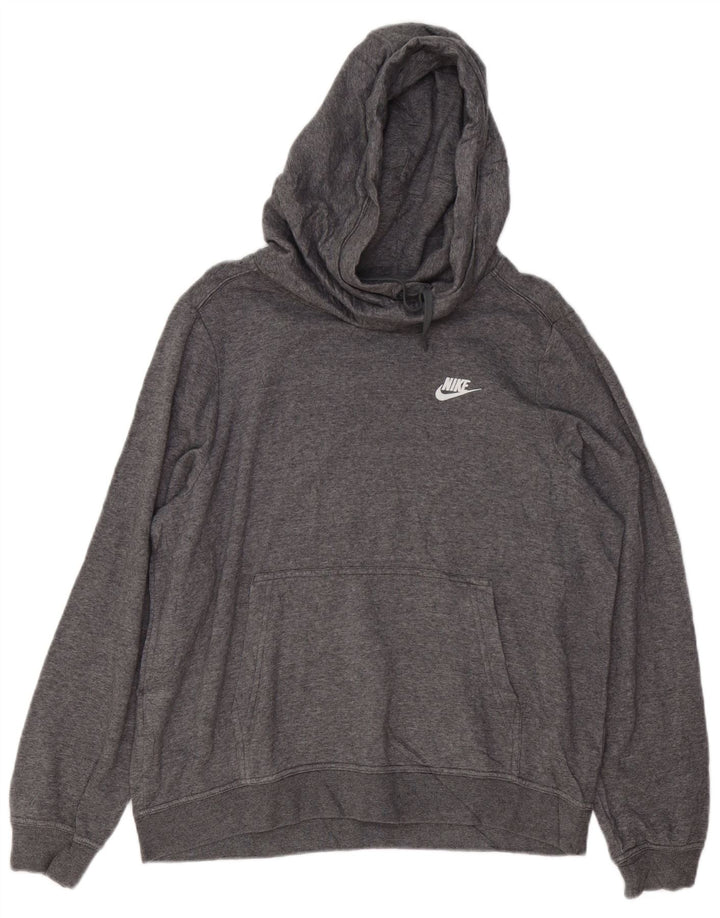 NIKE Herren Kapuzenpullover, groß, graue Baumwolle