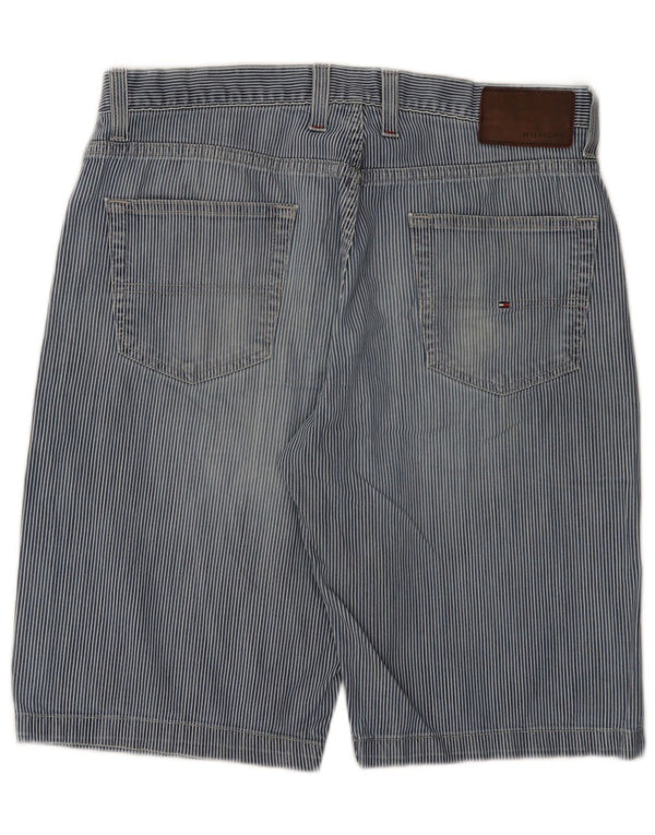 Tommy Hilfiger Herren Denim Shorts W34 Große blau gestreifte Baumwolle