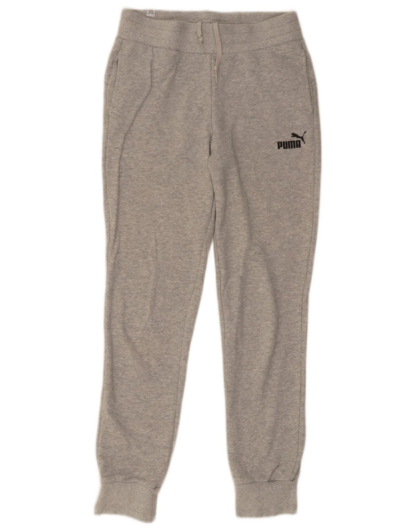 Puma Damen Trainingshose Jogger UK 10 Small Grau gefleckte Baumwolle
