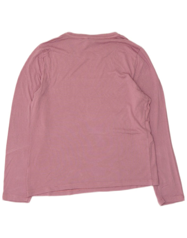 Marks & Spencer Damen Top Langarm UK 16 Large Rosa Viskose