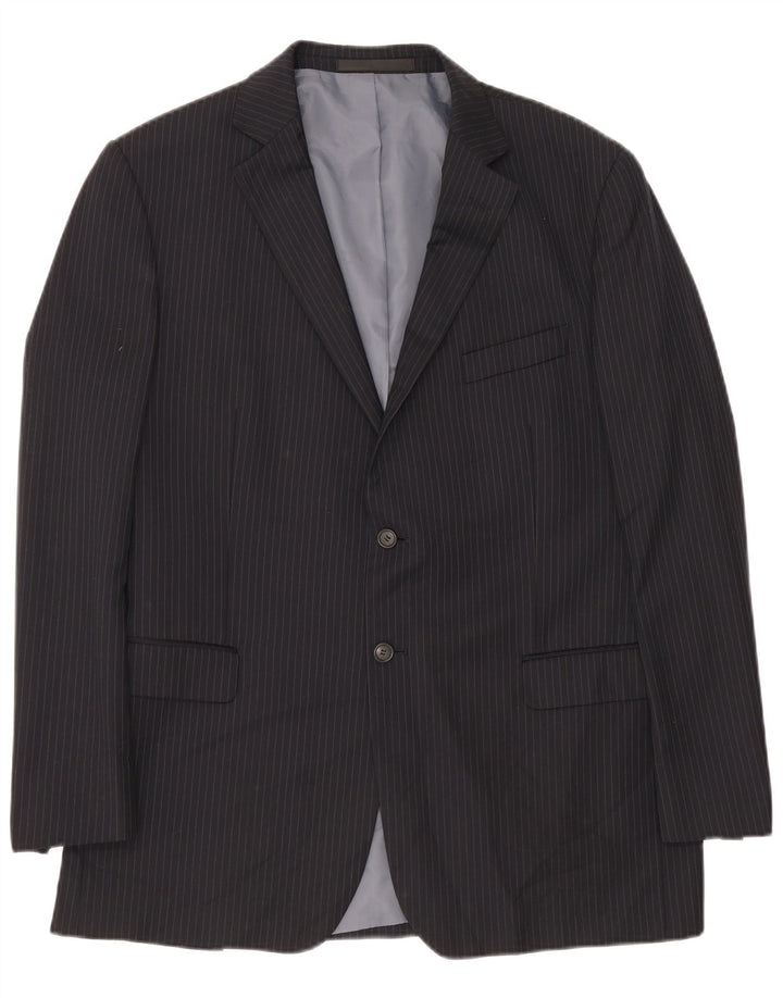 Marks & Spencer Herren-Blazer, lang, Gr. 44, XL, Marineblau, Nadelstreifen