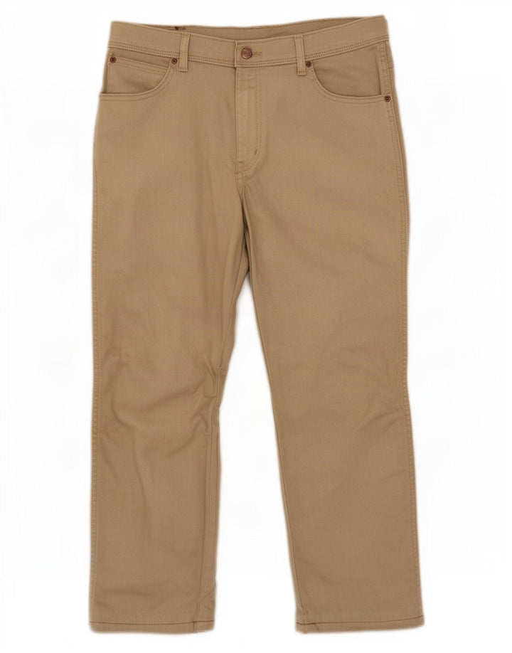 Wrangler Herren-Crop-Jeans W36 L25 Beige Baumwolle