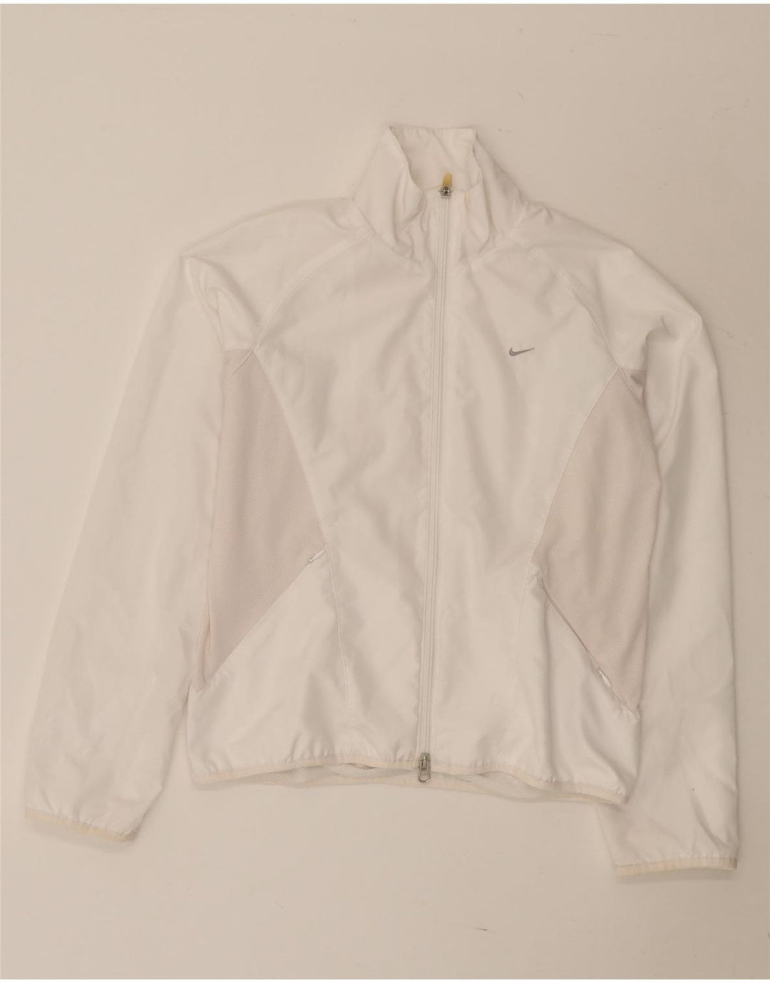NIKE Damen-Trainingsanzugoberteil, UK-Größe 14, mittelweißes Polyester