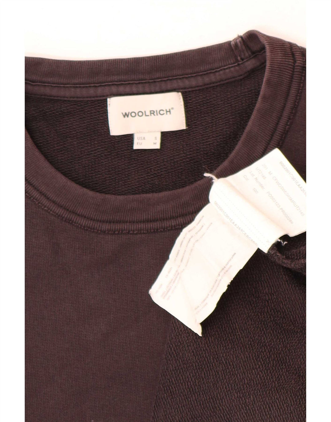 Woolrich Herren-Sweatshirt mit lockerer Passform, kleine braune Baumwolle
