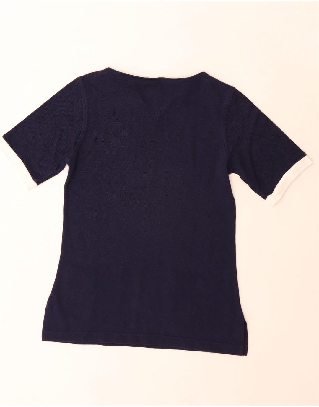 Lacoste Damen T-Shirt Top Größe 39 Medium Marineblau Colourblock Baumwolle