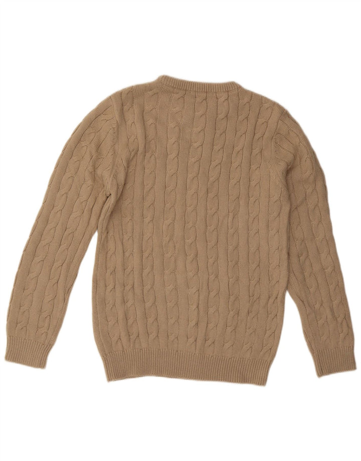 ENOS & CO Herren-Pullover mit Rundhalsausschnitt, mittelbeigefarbenes Acryl