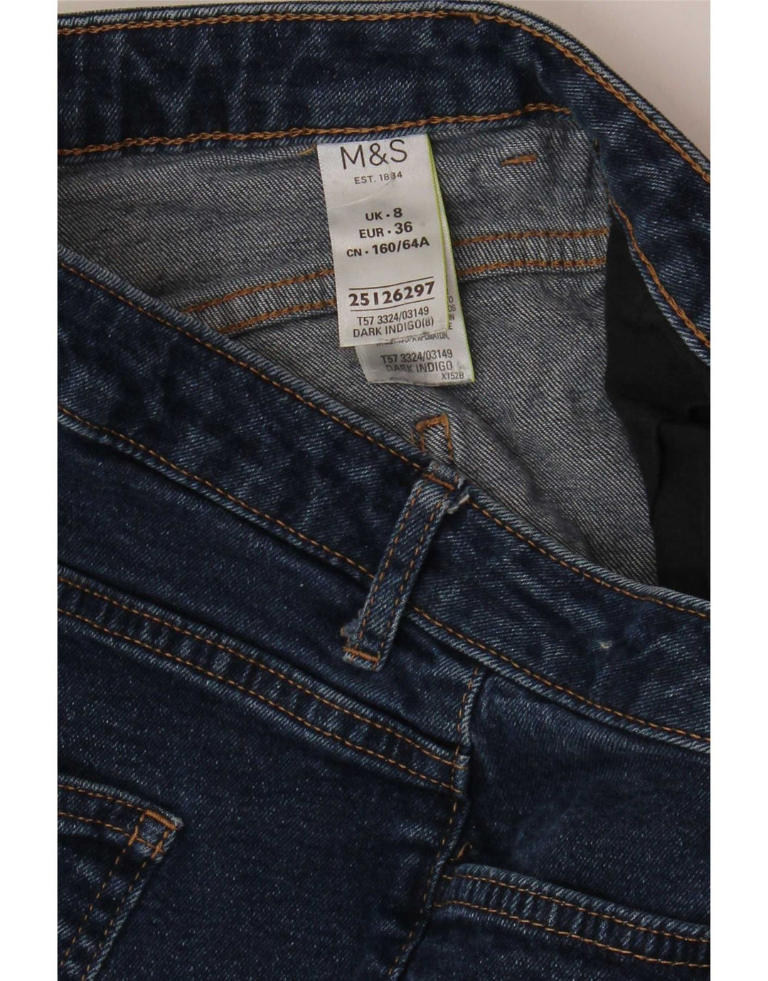 Marks & Spencer Damen Jeansshorts UK 8 Small W28 Blaue Baumwolle