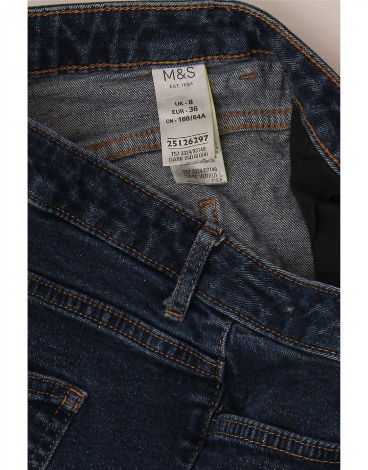 Marks & Spencer Damen Jeansshorts UK 8 Small W28 Blaue Baumwolle