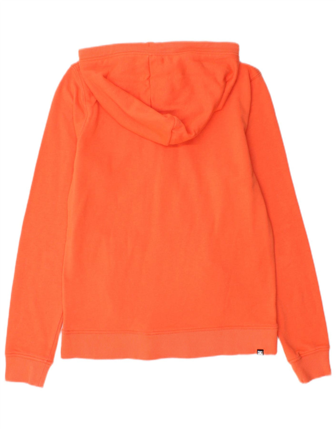 DC Womens Graphic Zip Hoodie Sweater UK 10 Small Orange Cotton
