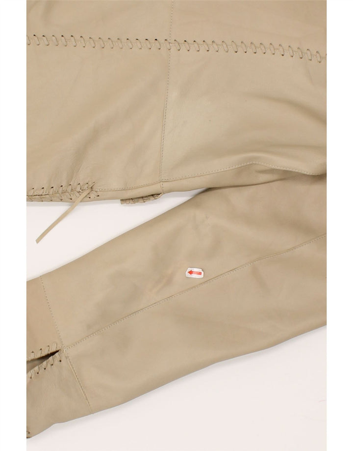 VINTAGE Womens Leather Jacket IT 48 XL Beige Leather Vintage Vintage and Second-Hand Vintage from Messina Hembry 