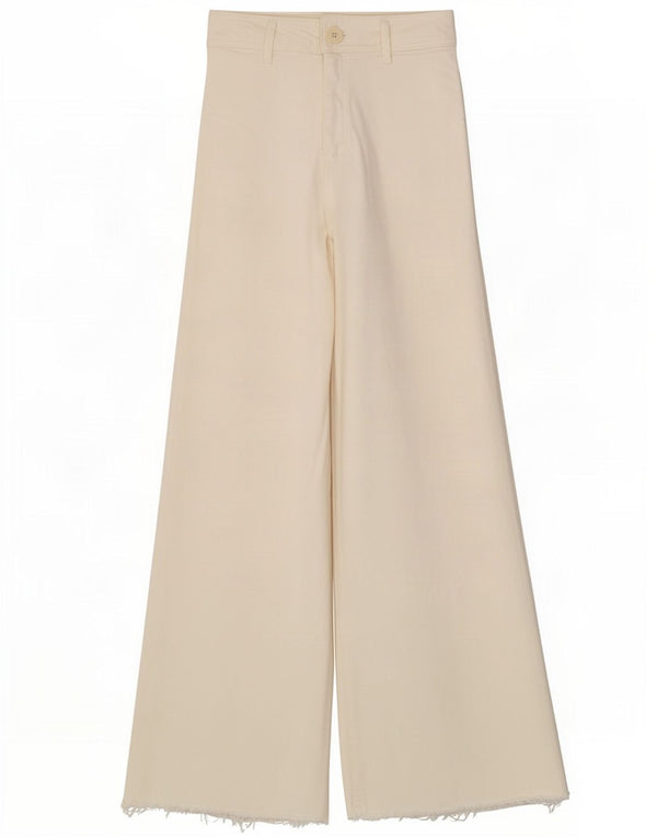 Zara Womens High Waist Wide Leg Jeans EU 36 XS W26 L28 White