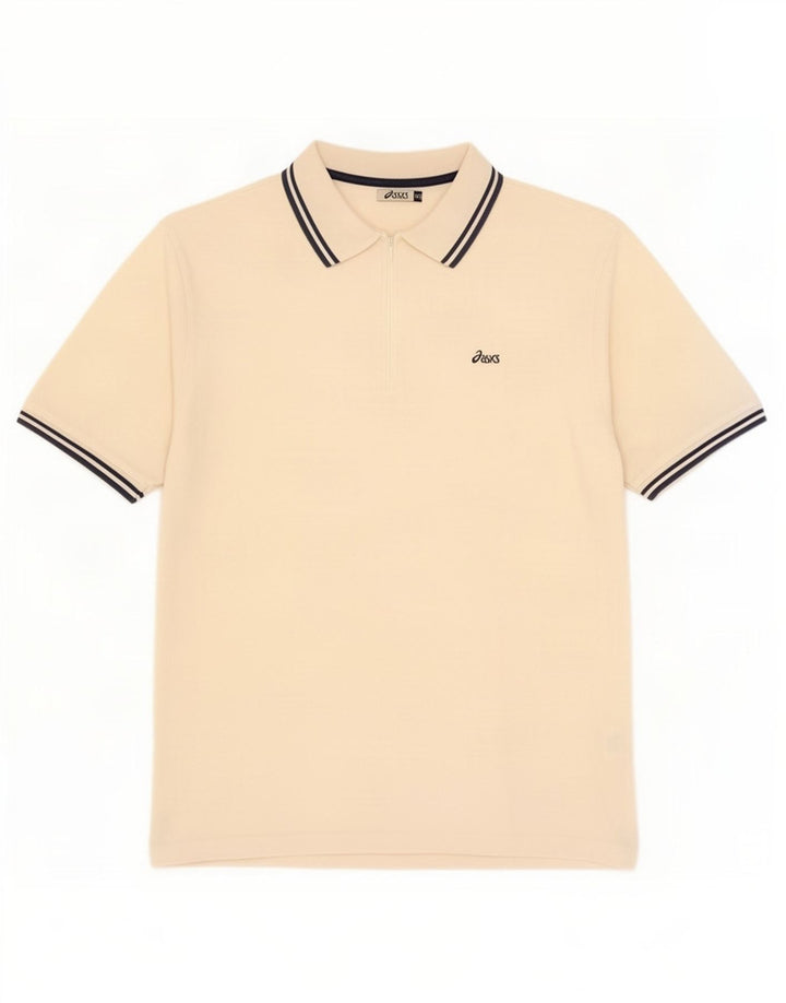 Asics Herren Poloshirt 2XL Beige Baumwolle