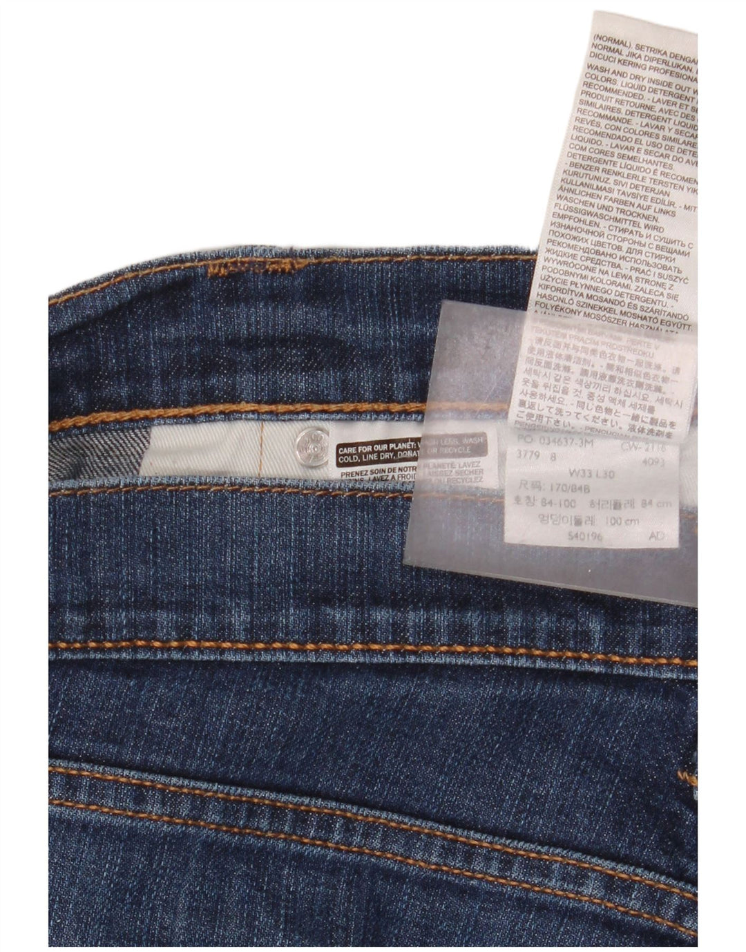 Levi's Herren Straight Jeans W33 L30 Blaue Baumwolle