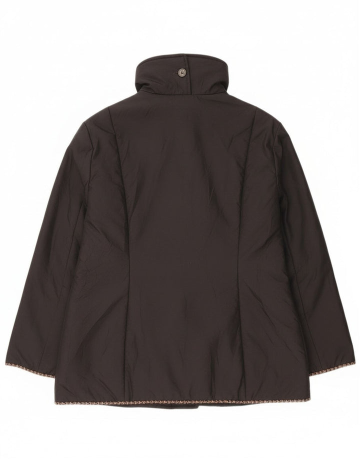 Vintage Damen Windjacke IT 48 XL Schwarz Polyester