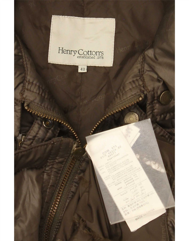 Henry Cottons Damen Wattierte Jacke IT 42 Medium Khaki Polyester