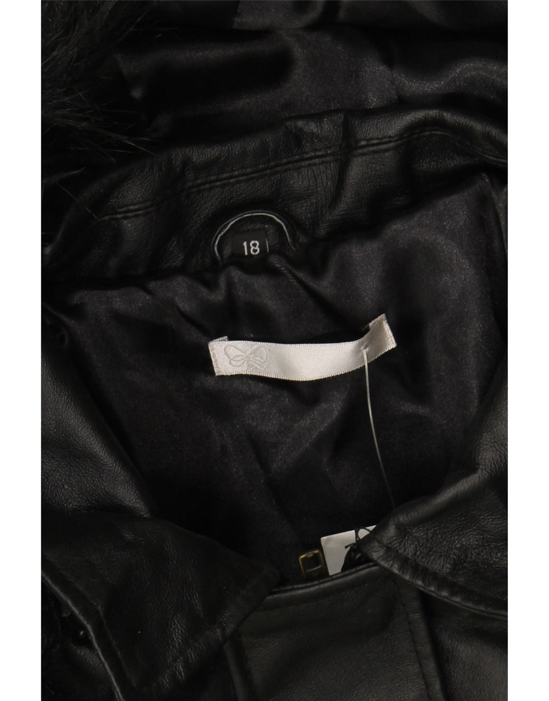 VINTAGE Womens Hooded Leather Jacket UK 18 XL Black Leather