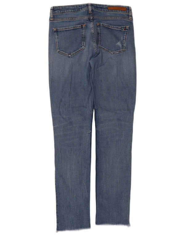 Tommy Hilfiger Damen Rome Distressed Straight Jeans W26 L27 Blaue Baumwolle