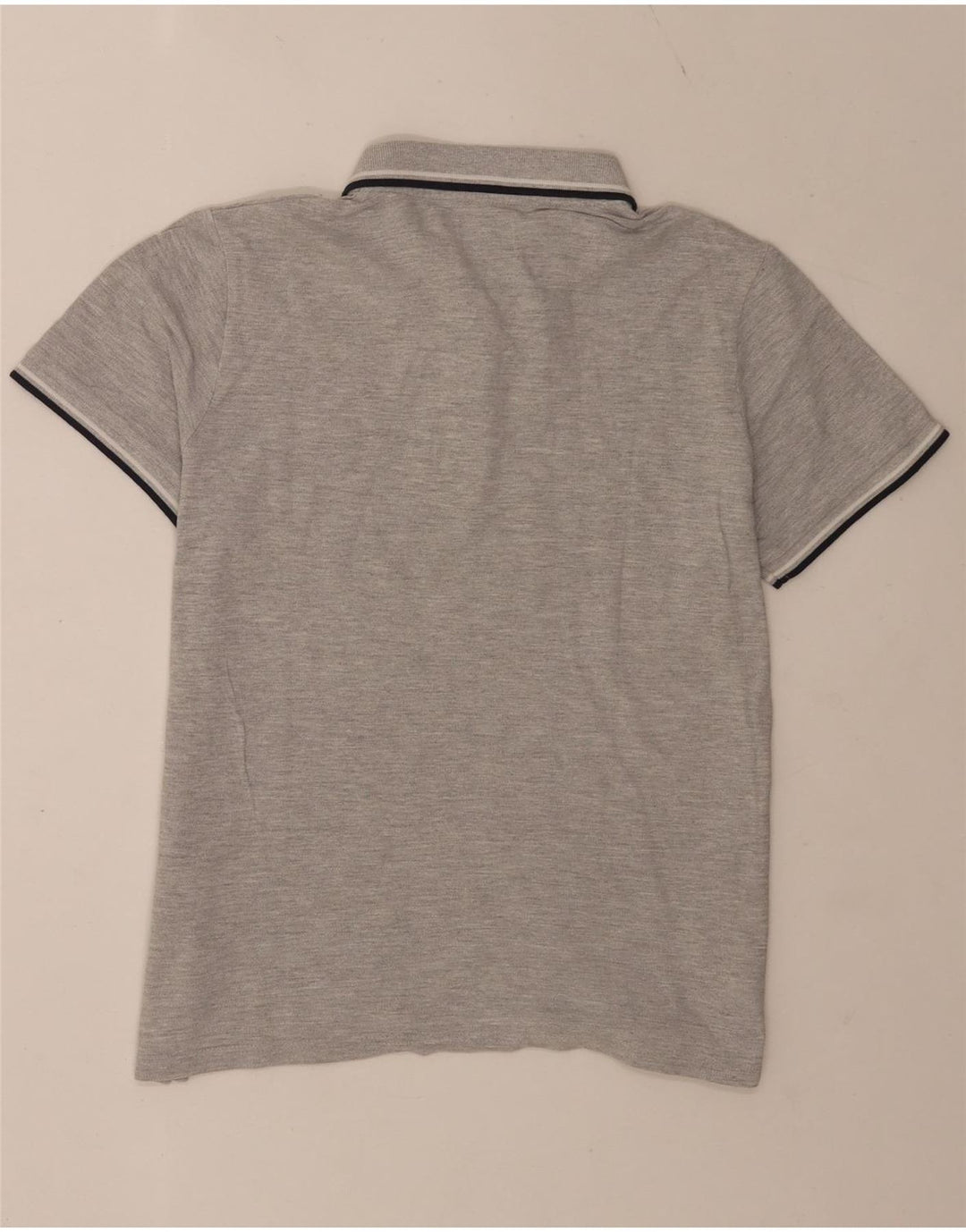 Enrico Coveri Herren-Poloshirt aus mittelgrauer, gestreifter Baumwolle