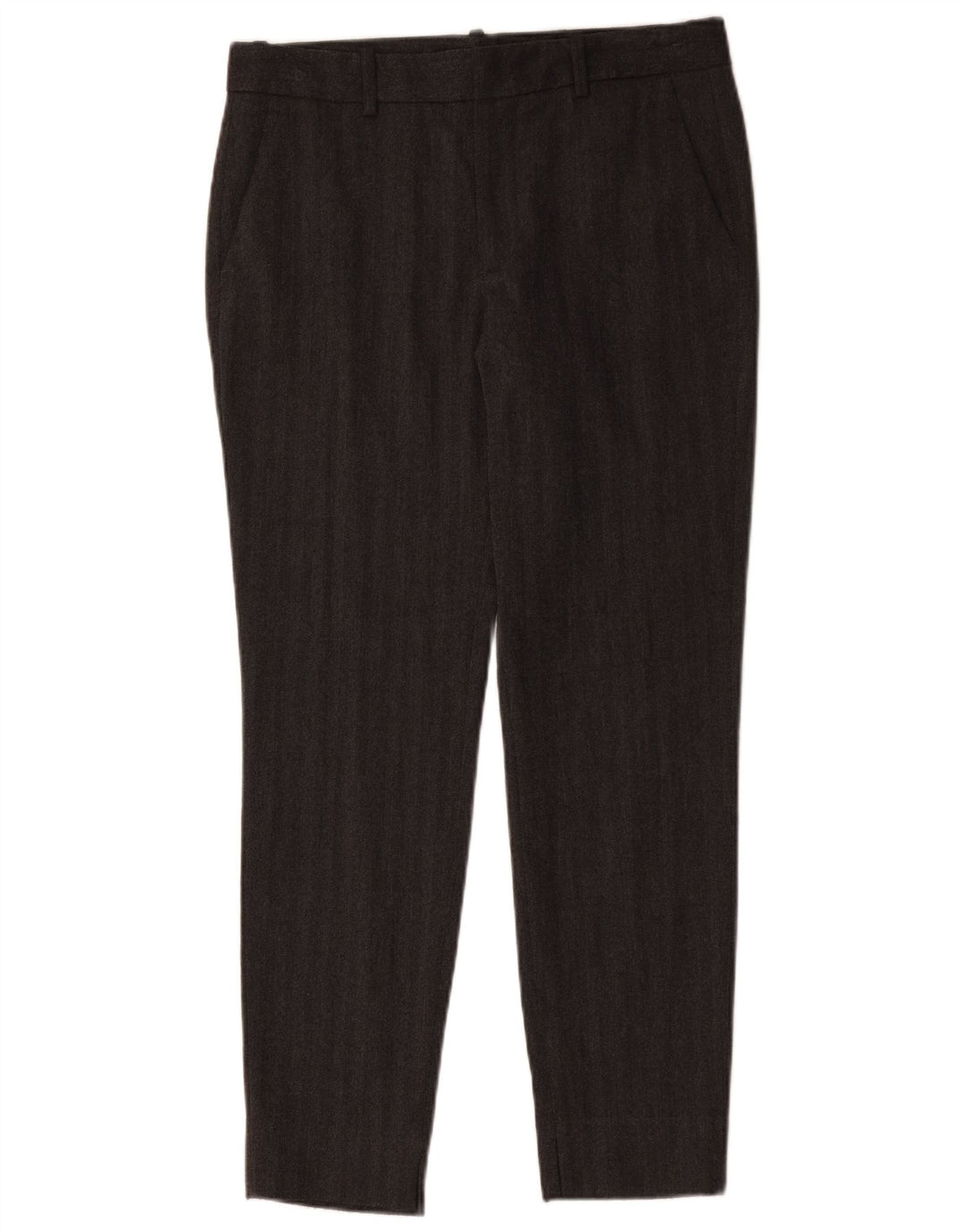 Zara Slim Chino-Hose für Damen, EU 38, Größe S, W28, L28, graues Fischgrätenmuster