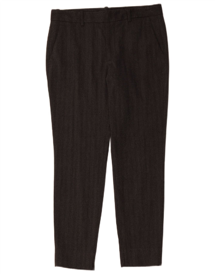 Zara Slim Chino-Hose für Damen, EU 38, Größe S, W28, L28, graues Fischgrätenmuster
