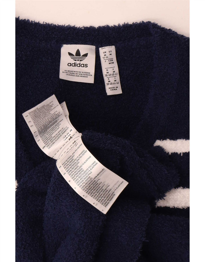 Adidas Damen Weste Tank Top UK 12 Mittel Marineblau gestreift Polyester