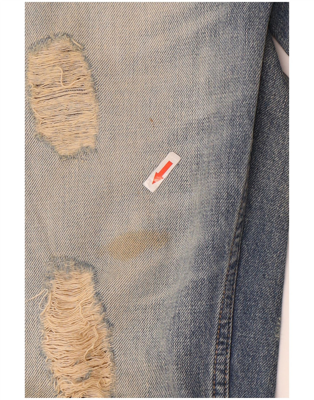 Dolce & Gabbana Damen Distressed Straight Jeans W32 L37 Blaue Baumwolle