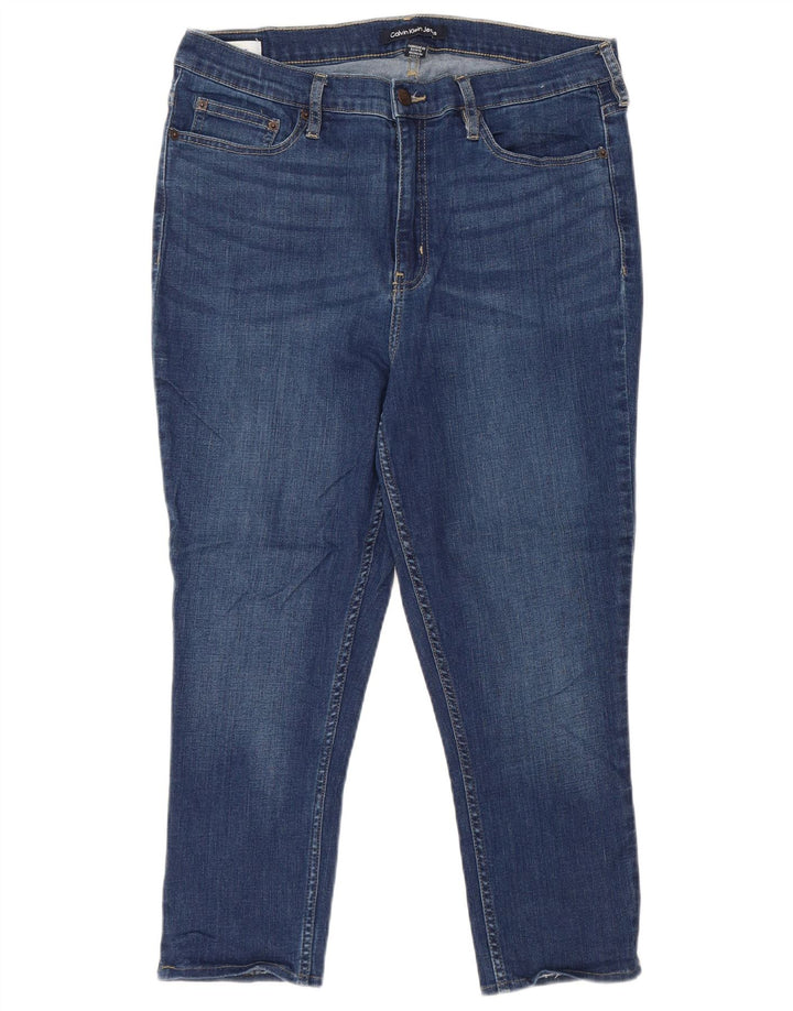CALVIN KLEIN Damen Capri-Jeans W32 L22 Blaue Baumwolle