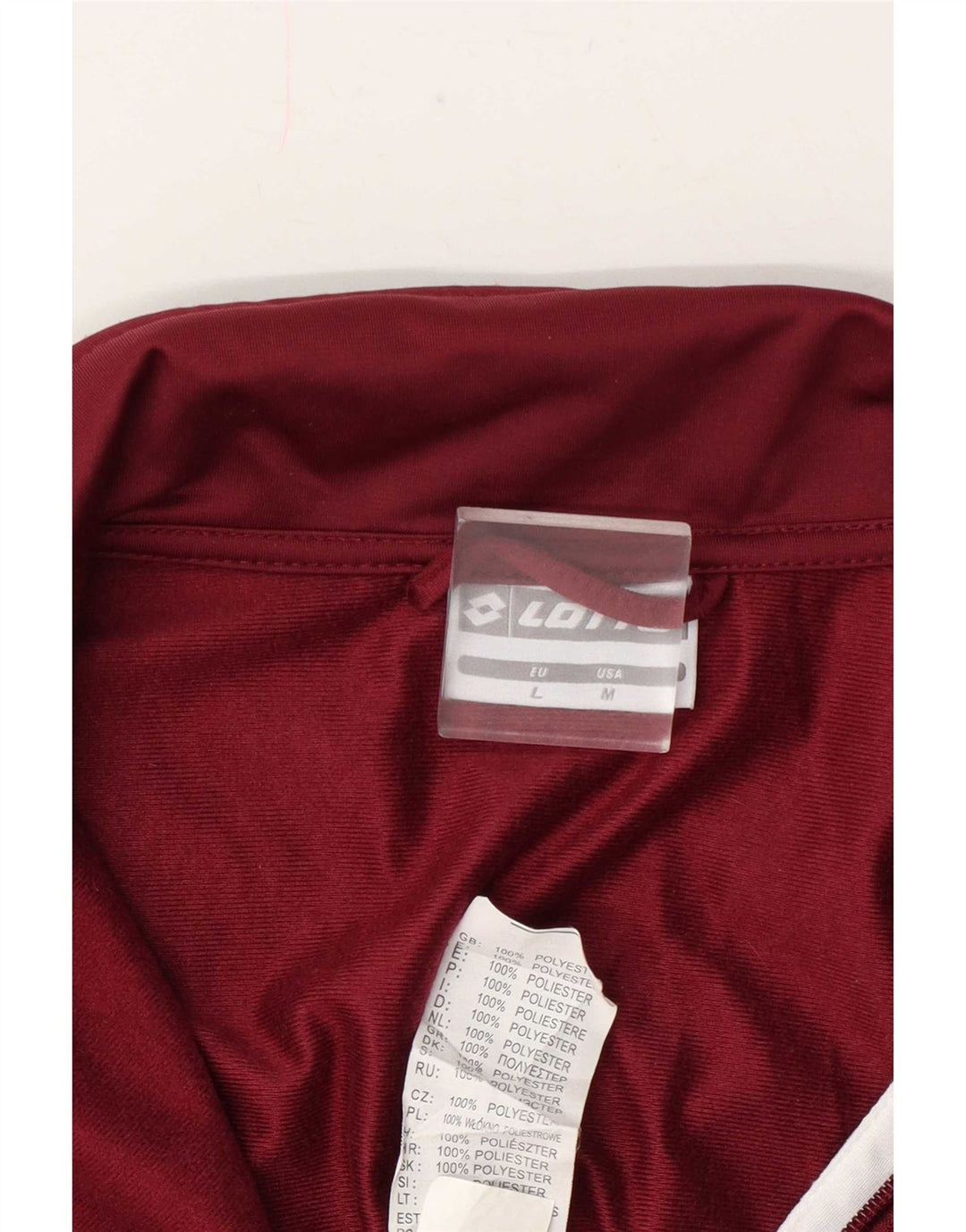 Lotto Herren-Trainingsanzug-Oberteil, mittleres Burgunderrot, Farbblock-Polyester
