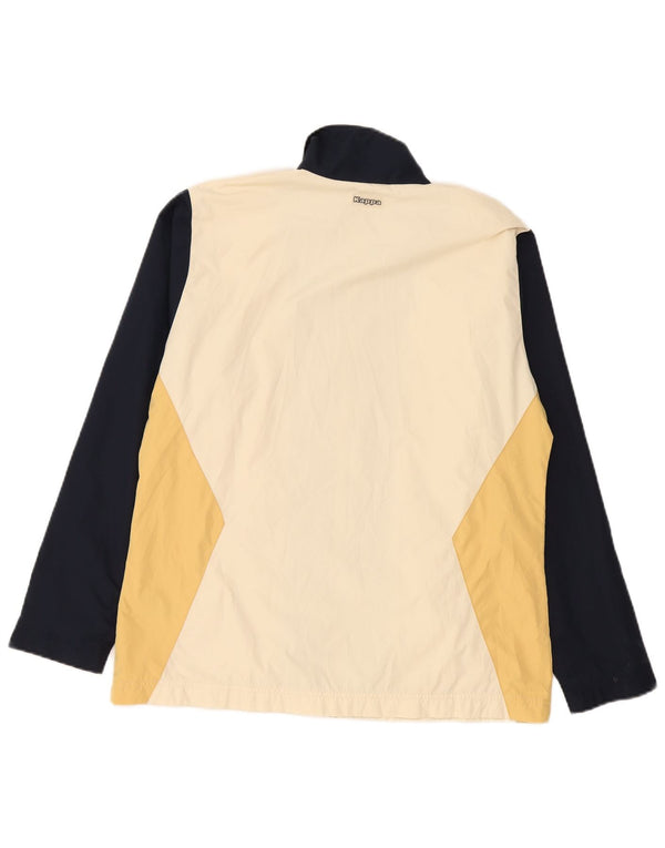 Kappa Damen-Trainingsanzug-Top-Jacke UK 18 XL Beige Colourblock-Polyester