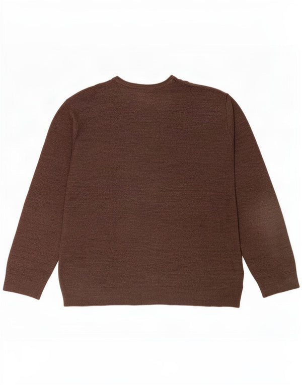 Marks & Spencer Herren-Pullover mit Rundhalsausschnitt, 2XL, braunes Acryl