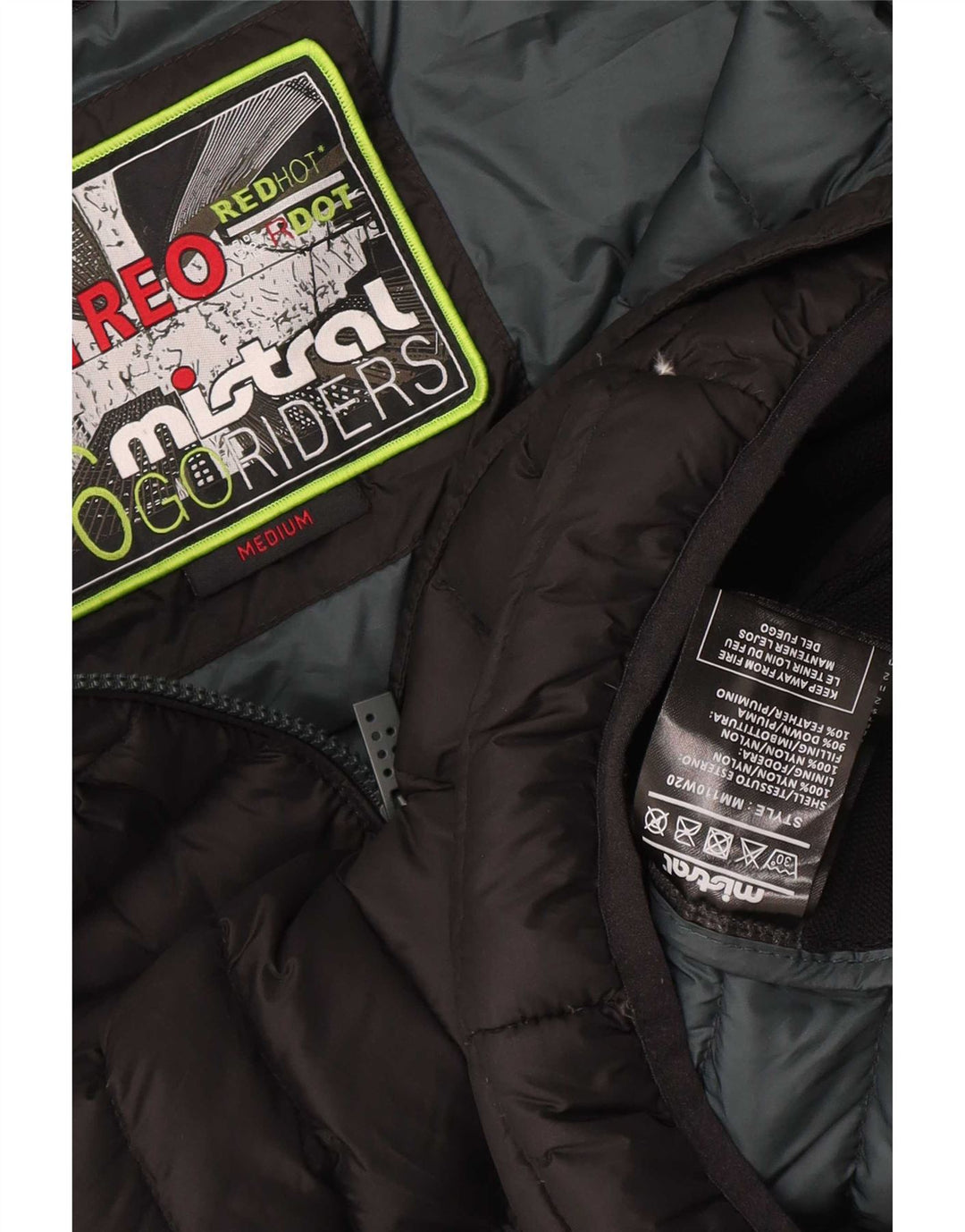 Mistral Herren-Jacke mit Kapuze, gepolstert, UK 38, mittelschwarzes Nylon