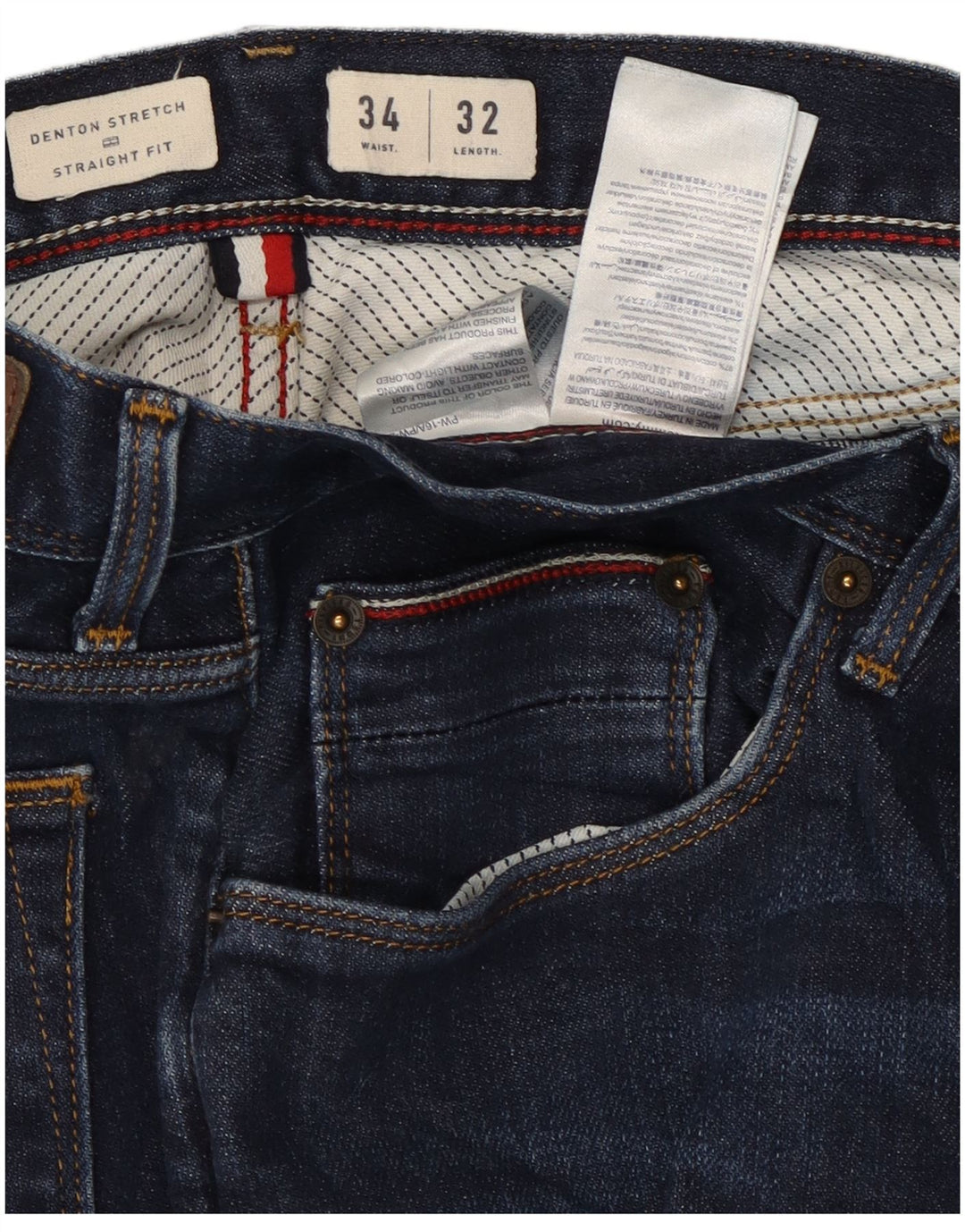 TOMMY HILFIGER Herren Denton Straight Jeans W34 L30 Marineblau Baumwolle