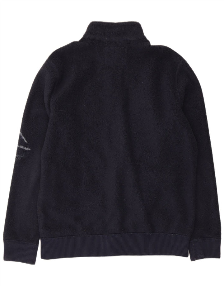 Abercrombie & Fitch Herren Fleecejacke UK 38 Medium Marineblau Polyester