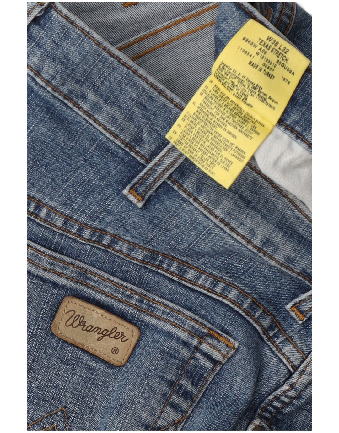 Wrangler Herren Texas Stretch Straight Jeans W38 L32 Blaue Baumwolle