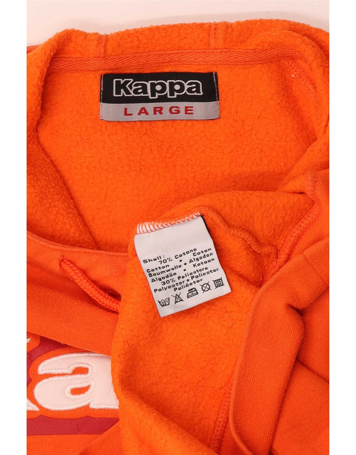 Kappa Herren Grafik-Kapuzenpullover, groß, orange, Baumwolle