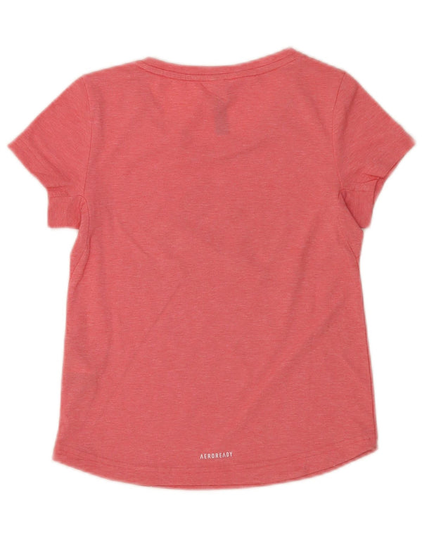 Adidas Mädchen Aeroready Graphic T-Shirt Top 9–10 Jahre rosa meliert