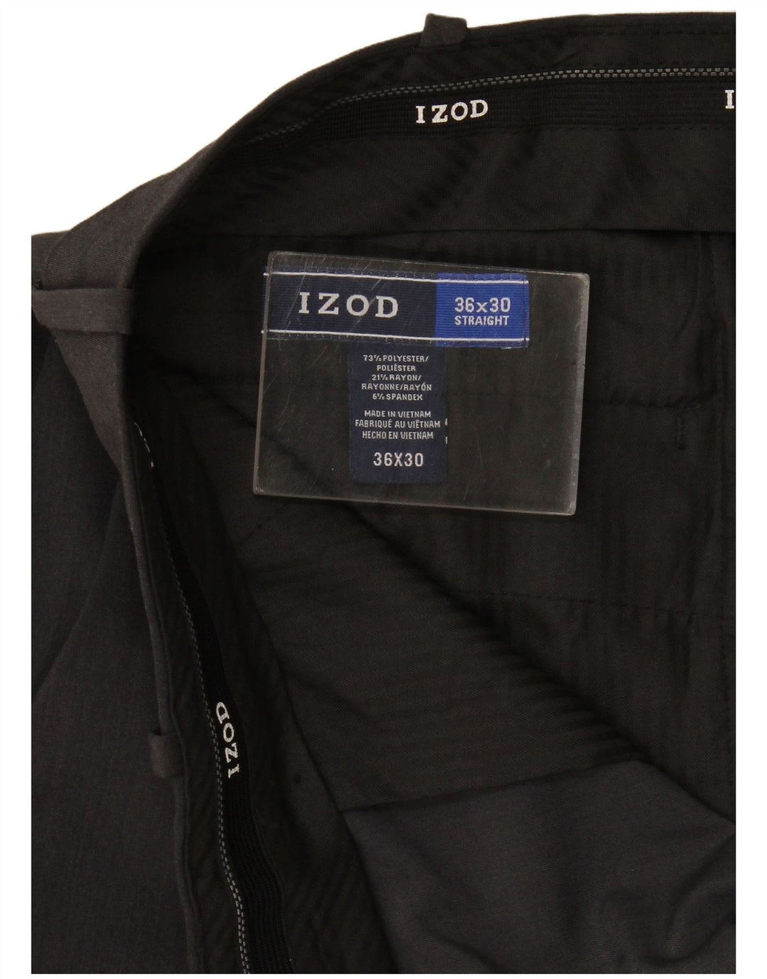Izod Herren Crop Straight Anzughose W36 L25 Grau Polyester