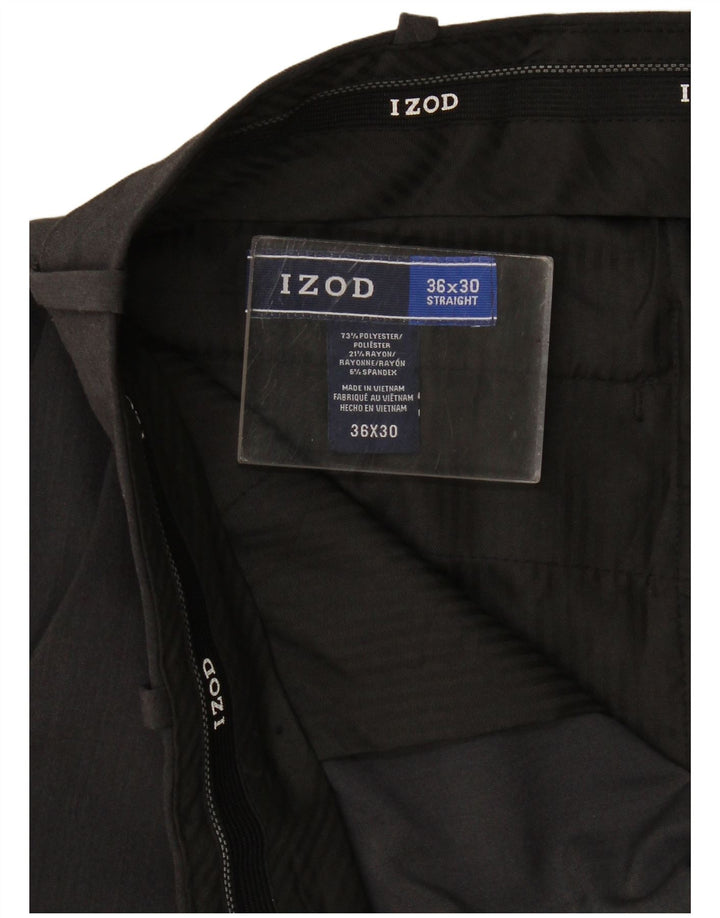 Izod Herren Crop Straight Anzughose W36 L25 Grau Polyester