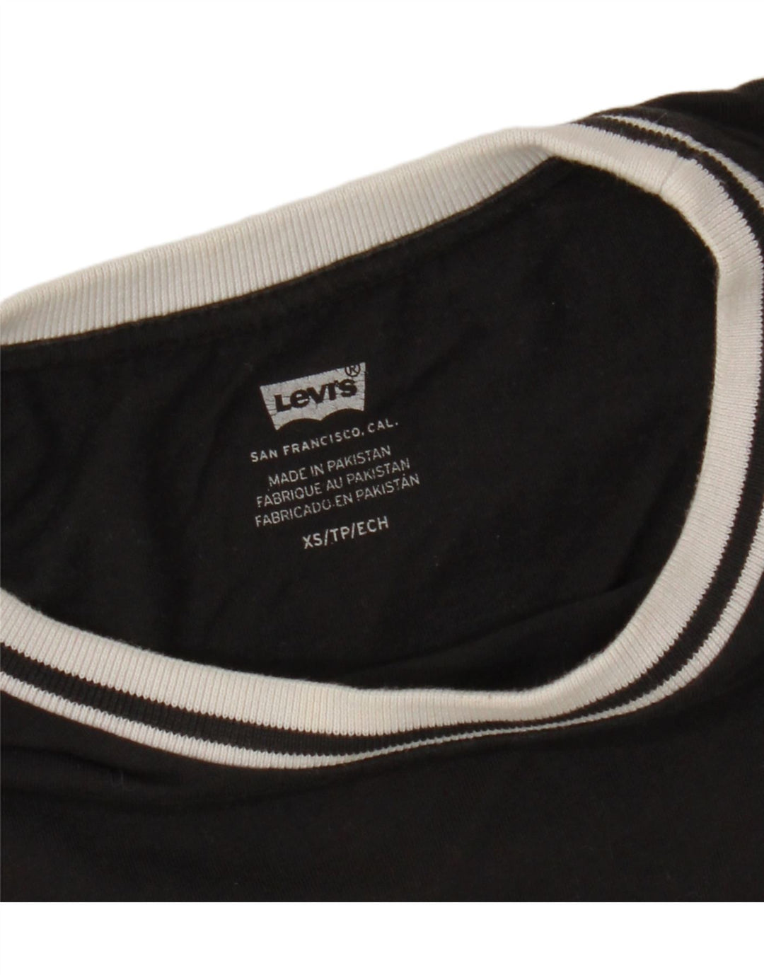 LEVI'S Damen T-Shirt Top UK 6 XS Schwarz