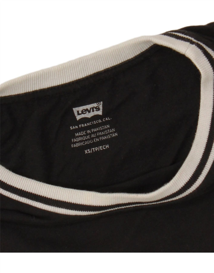 LEVI'S Damen T-Shirt Top UK 6 XS Schwarz