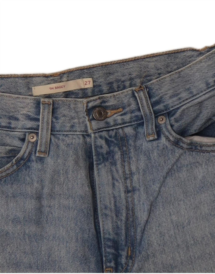 LEVI'S Damen Baggy Denim Shorts W27 Small Blaue Baumwolle