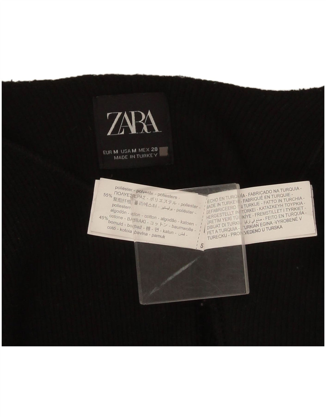 Zara Bolero-Pullover mit 3/4-Ärmeln für Damen, UK 14, Mittelschwarz, Polyester
