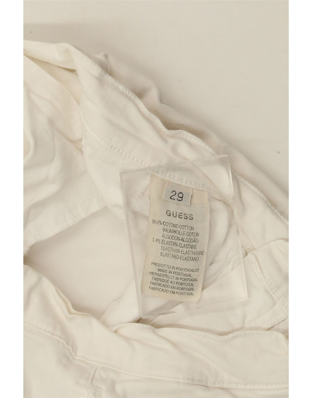 GUESS Gerade geschnittene Damenhose W29 L23 aus weißer Baumwolle