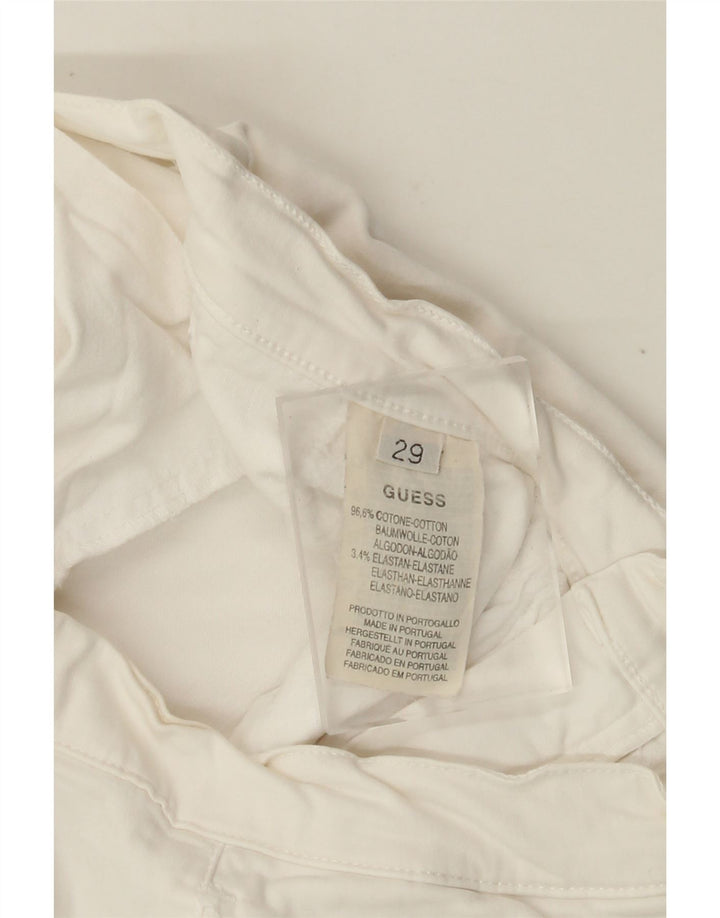 GUESS Gerade geschnittene Damenhose W29 L23 aus weißer Baumwolle