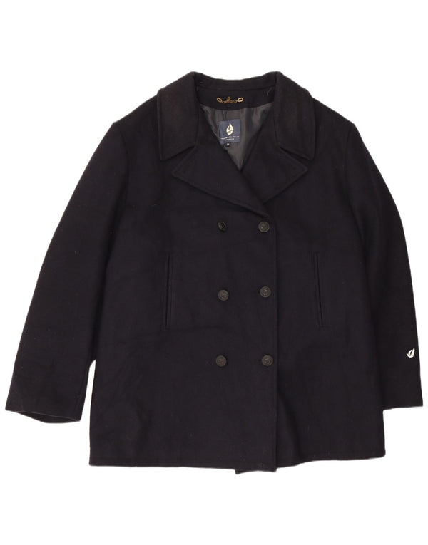 Michel Beaudouin Herren Pea Coat IT 56 4XL Marineblaue Wolle