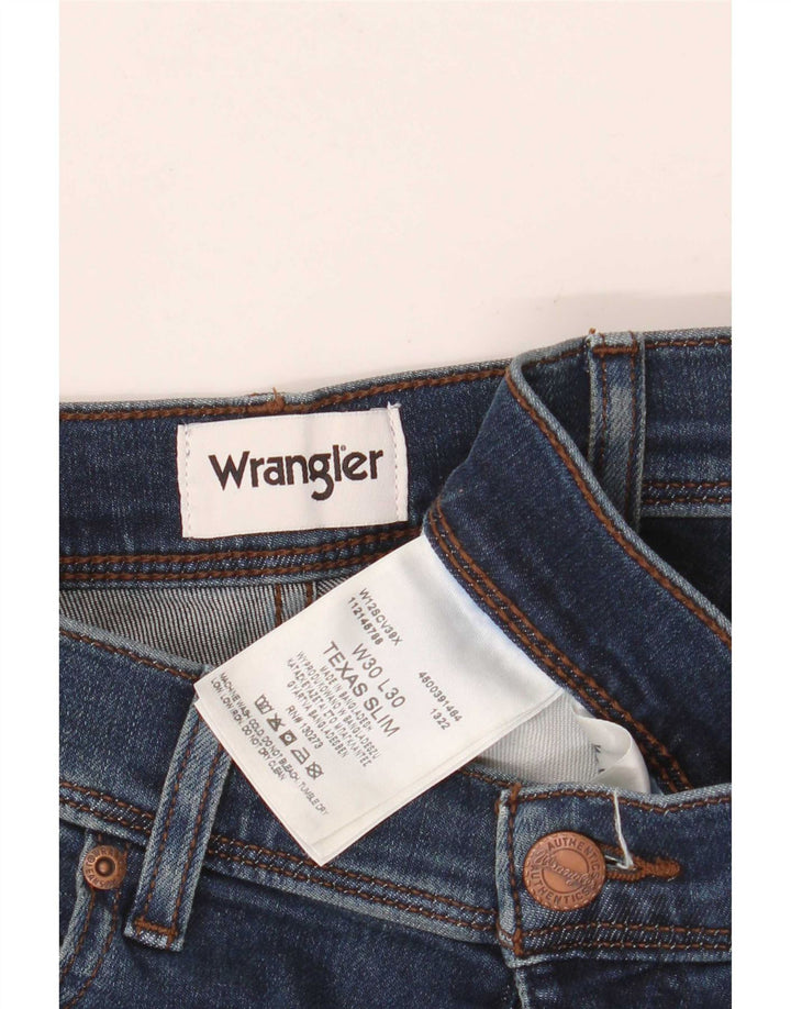 Wrangler Herren Texas Slim Jeans W30 L30 Marineblau Baumwolle