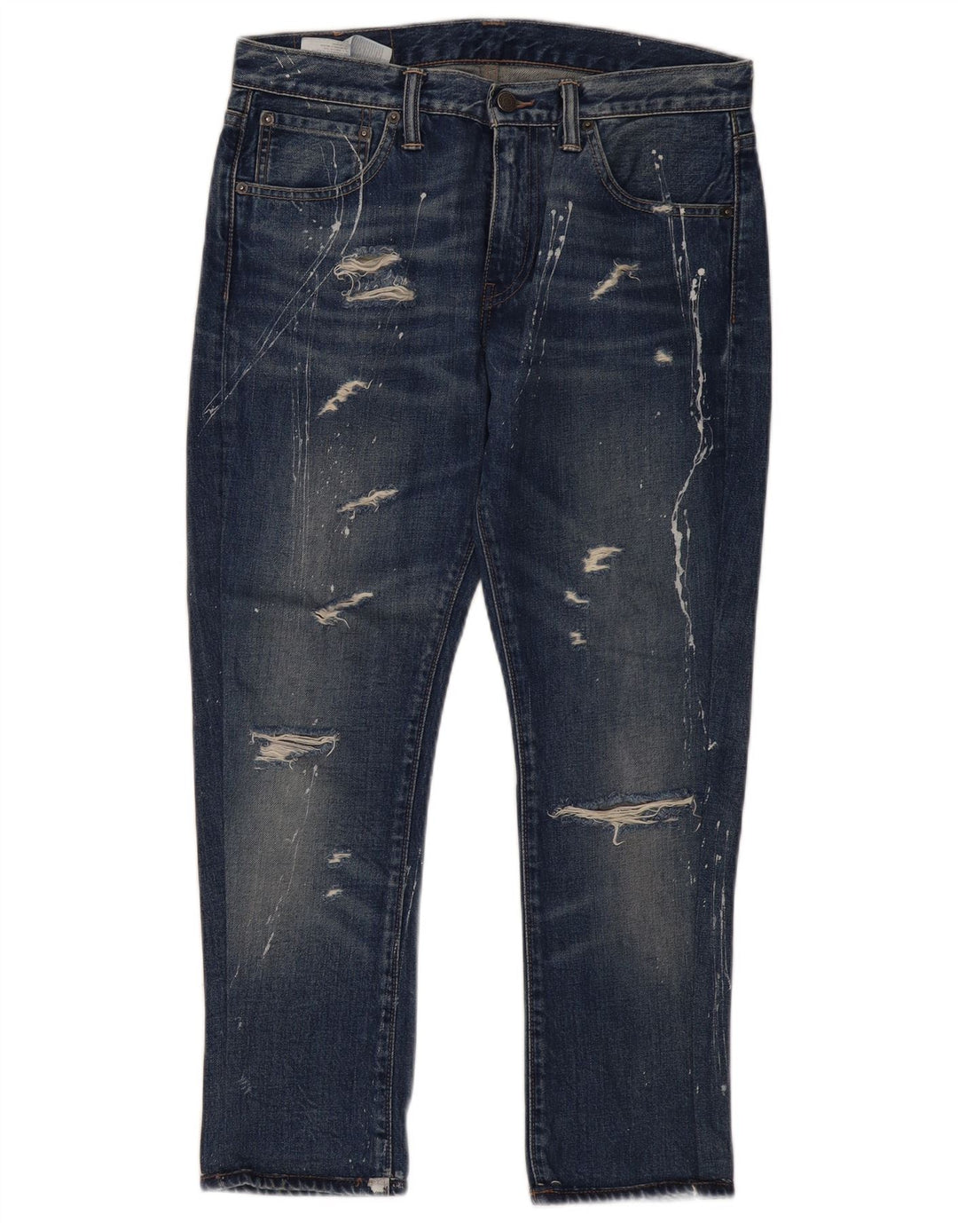 Levi's Damen 527 Distressed Slim Jeans W32 L28 Blaue Baumwolle