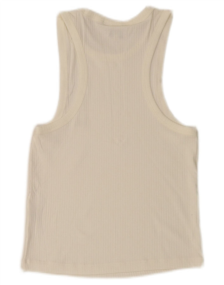 Lee Damen Crop Slim Fit Weste Top UK 8 Small Weiß